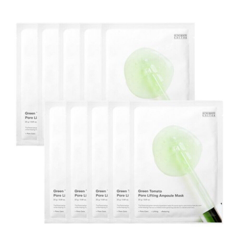 SUNGBOON EDITOR Green Tomato Pore Lifting Ampoule Mask | BONIIK Best Korean Beauty Skincare Makeup Store in Australia