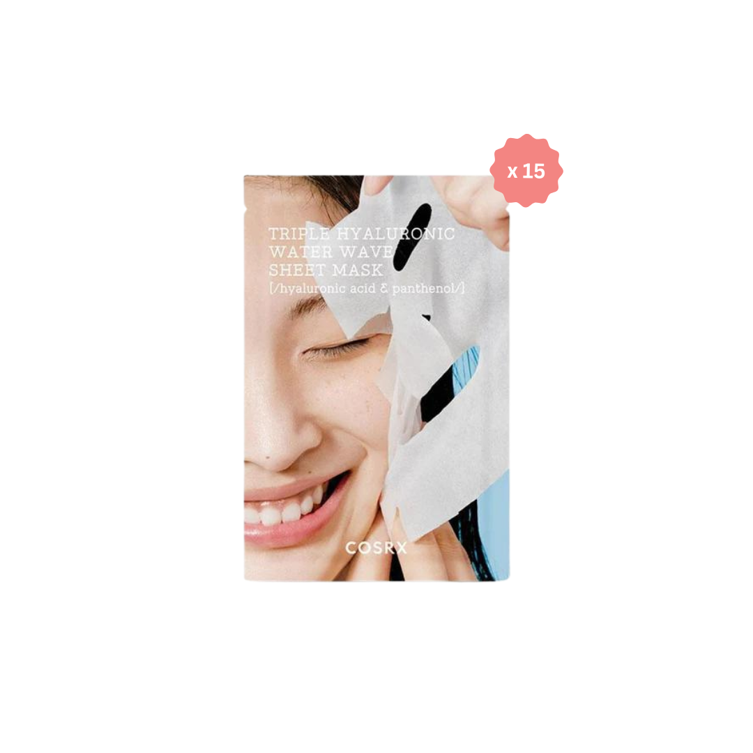 Triple Hyaluronic Water Wave Sheet Mask (15pcs)