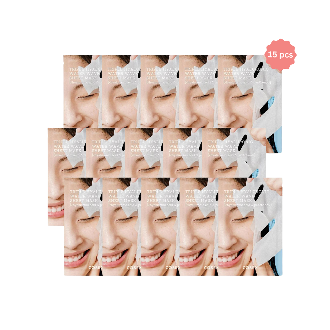 Triple Hyaluronic Water Wave Sheet Mask (15pcs)