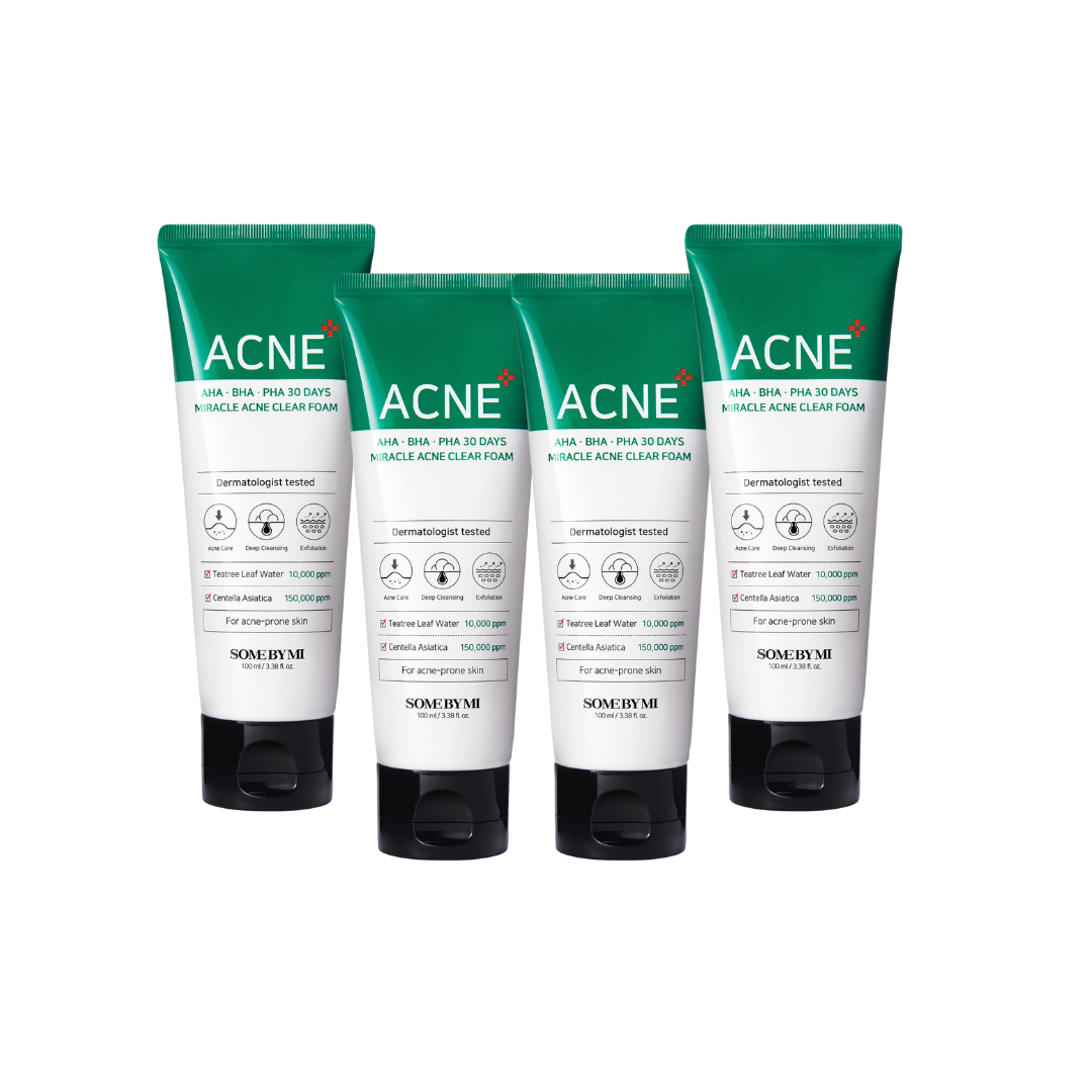 AHA BHA PHA 30 Days Miracle Acne Clear Foam Bundle (4pk)