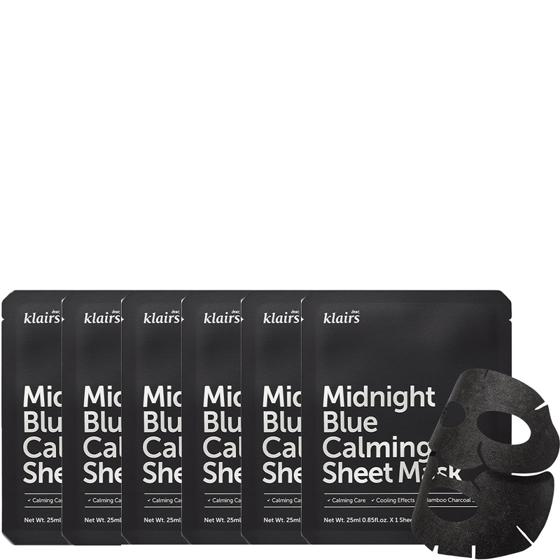 DEAR KLAIRS Midnight Blue Calming Sheet Mask Bundle (6pcs)