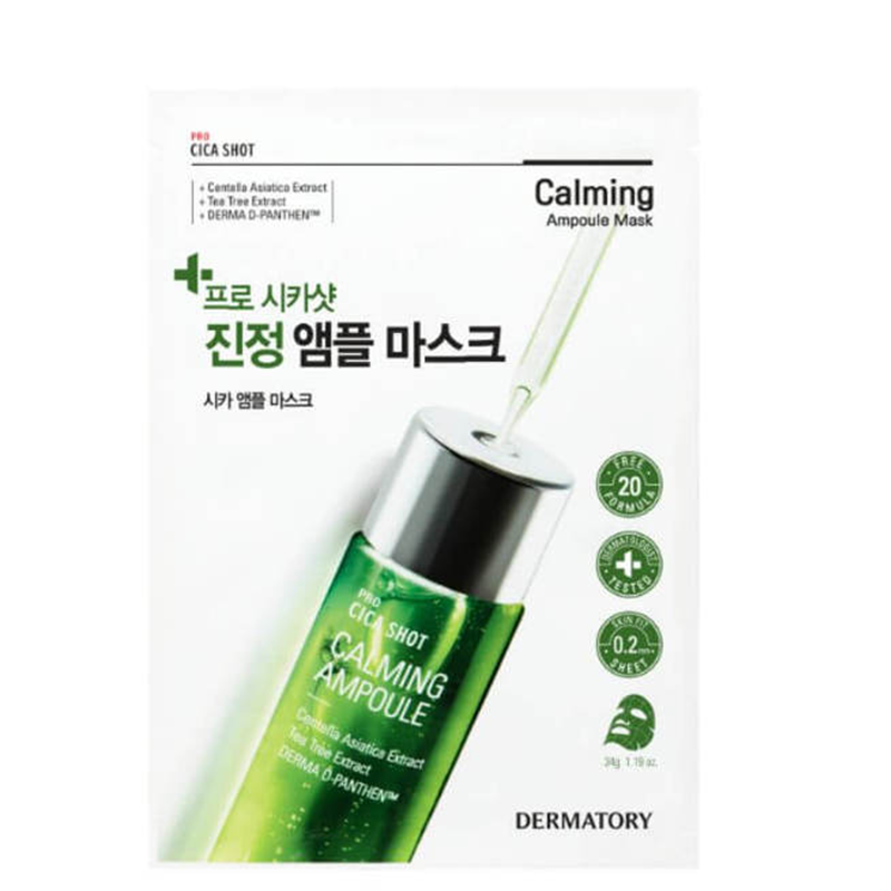 DERMATORY Pro Cica Shot Calming Ampoule Mask