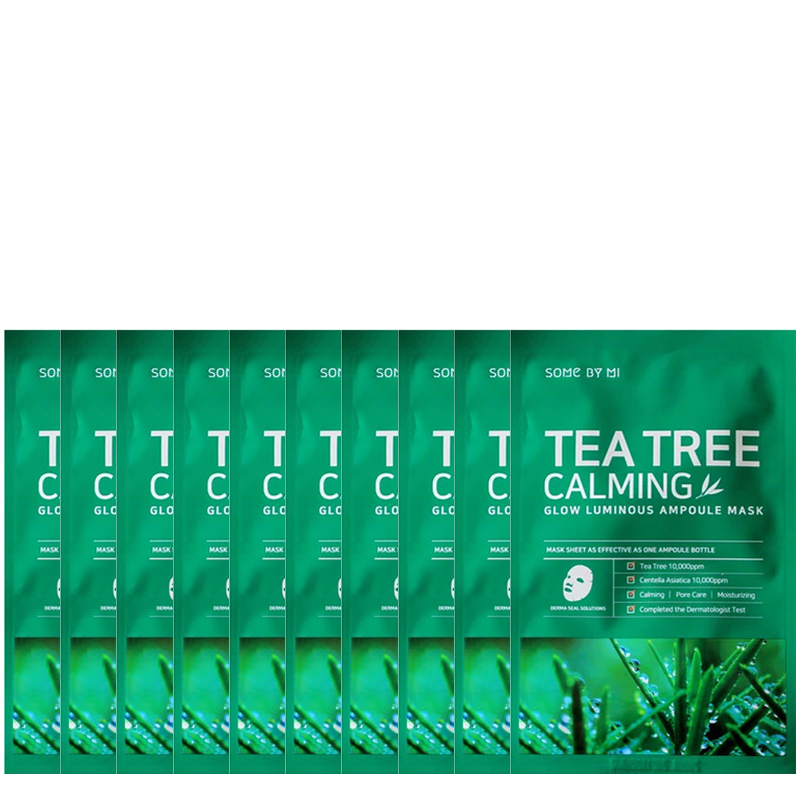 SOME BY MI Tea Tree Calming Glow Luminous Ampoule Mask Bundle (10pcs)