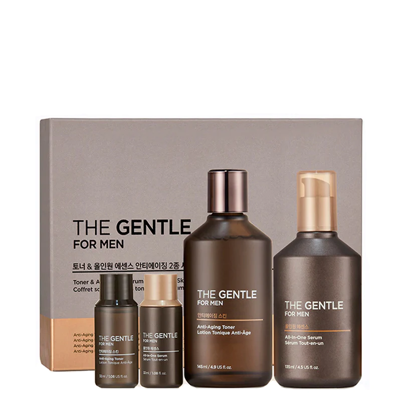 The Gentle For Men Toner & All-in-one Serum Anti-Aging Skincare Set